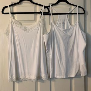 Lane Bryant and Maurices white camisoles.